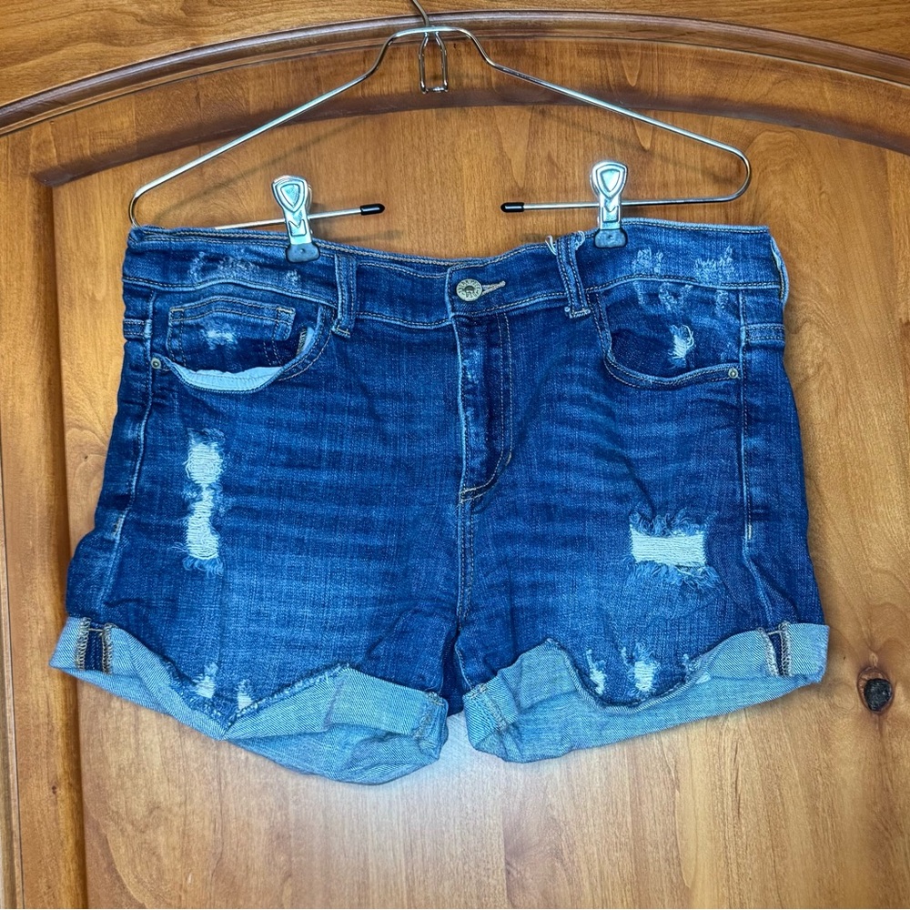 Sneak Peek Women’s Denim Distressed Shorts, L